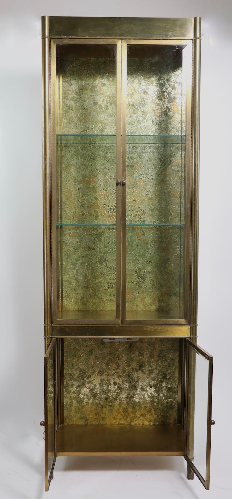 Brass and Glass Vitrine Display Cabinet by Mastercraft 1