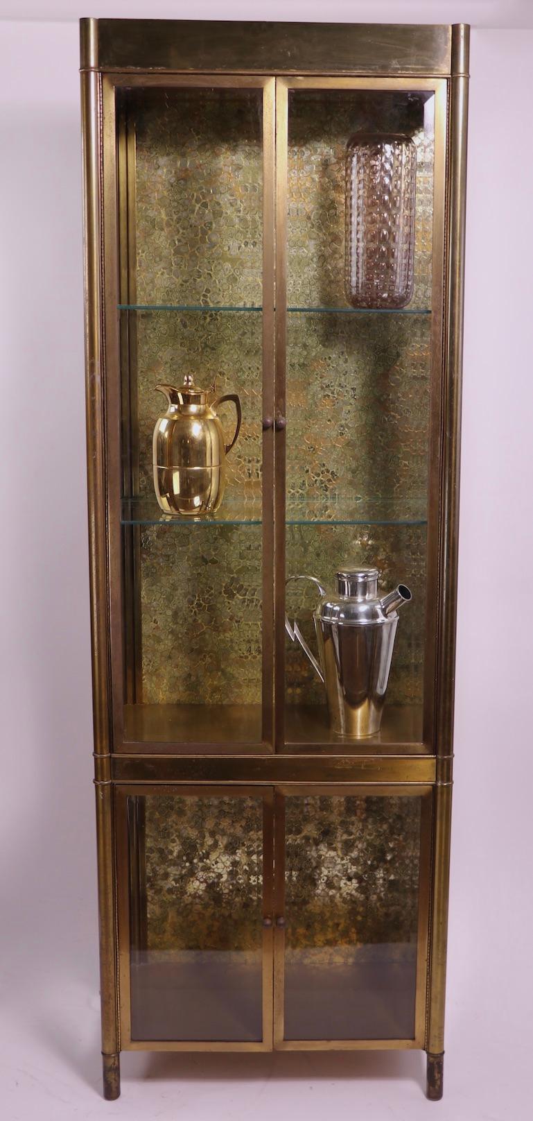 Brass and Glass Vitrine Display Cabinet by Mastercraft 3