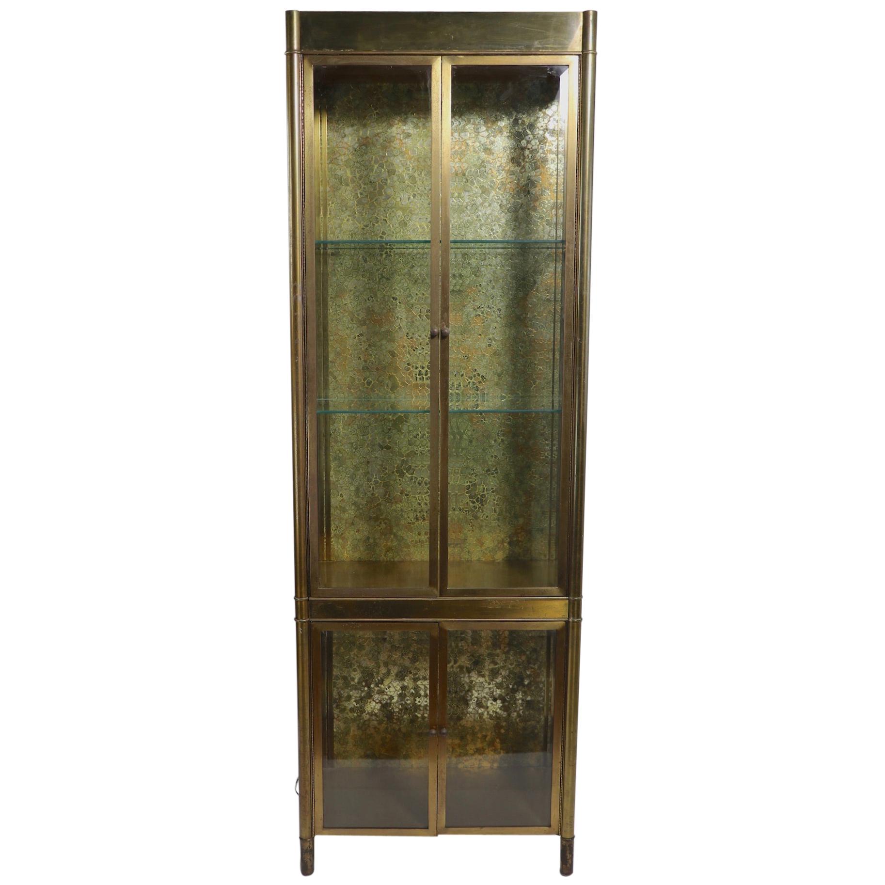Brass and Glass Vitrine Display by Mastercraft at 1stDibs