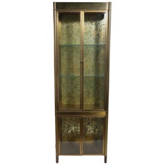Brass and Glass Vitrine Display Cabinet by Mastercraft