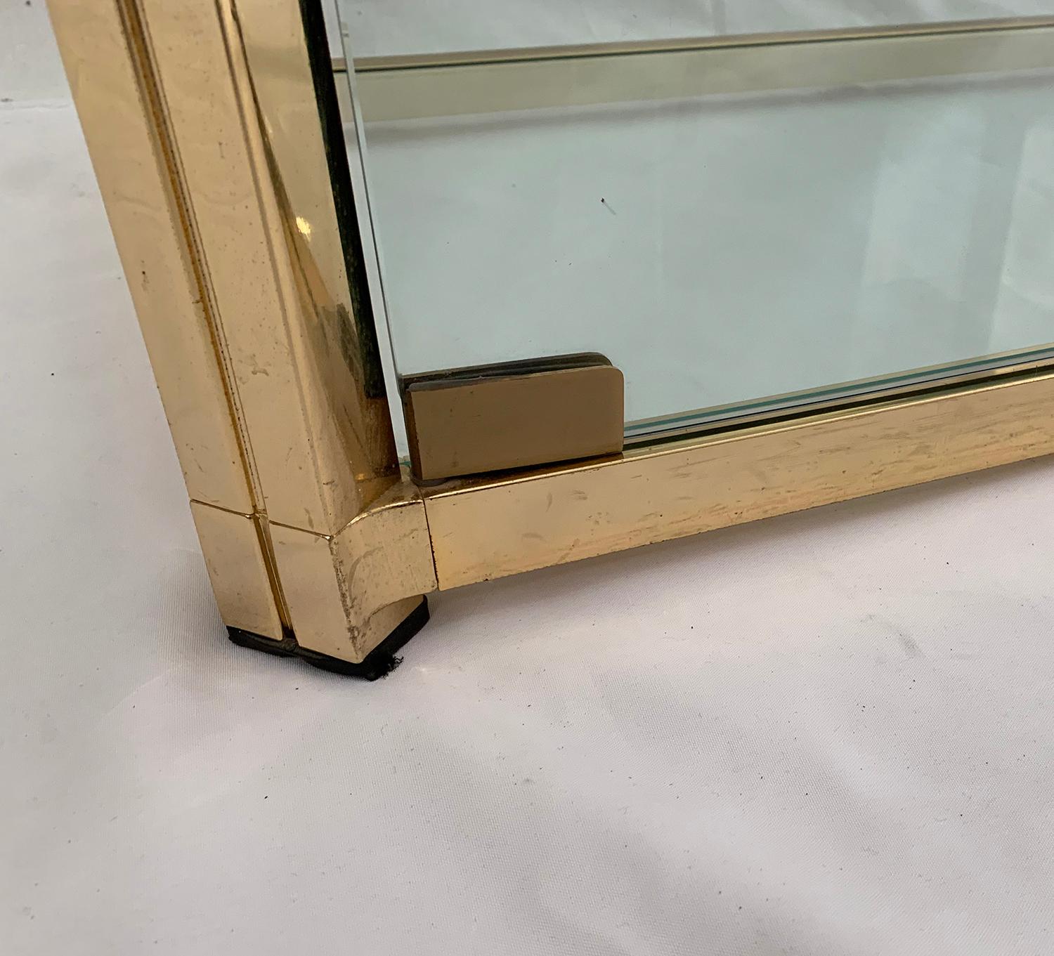 Belgian Brass and Glass Vitrine For Sale