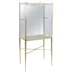 Vintage Brass and Glass Vitrine in the Manner of Osvaldo Borsani