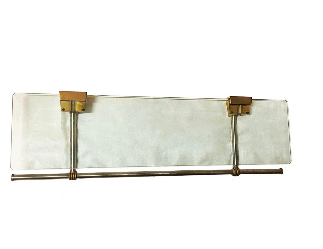 20th Century Brass and glass wall mounted coatrack by Peter Ghyczy, 1970s For Sale