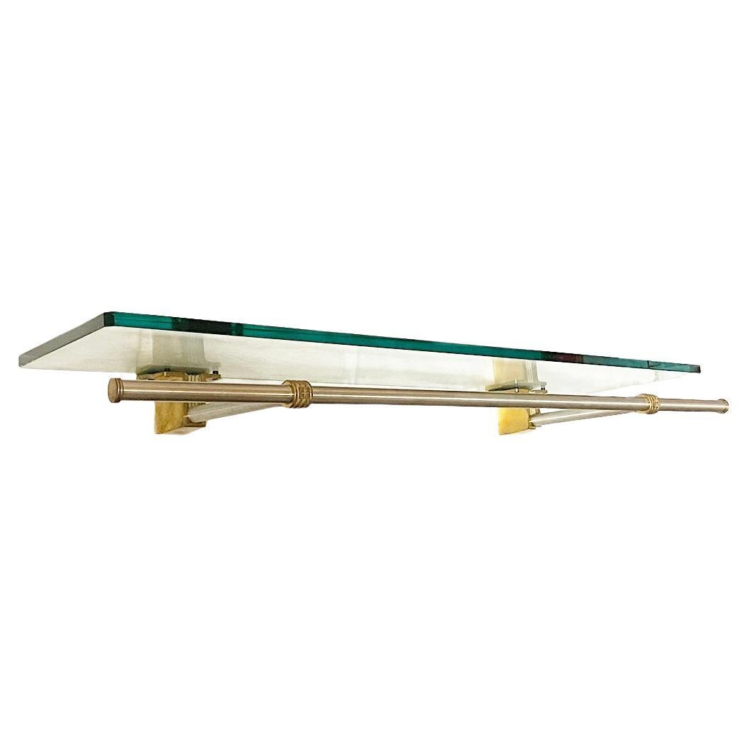Brass and glass wall mounted coatrack by Peter Ghyczy, 1970s