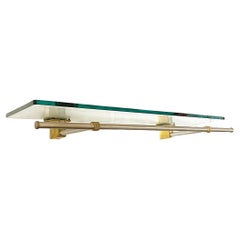 Brass and glass wall mounted coatrack by Peter Ghyczy, 1970s
