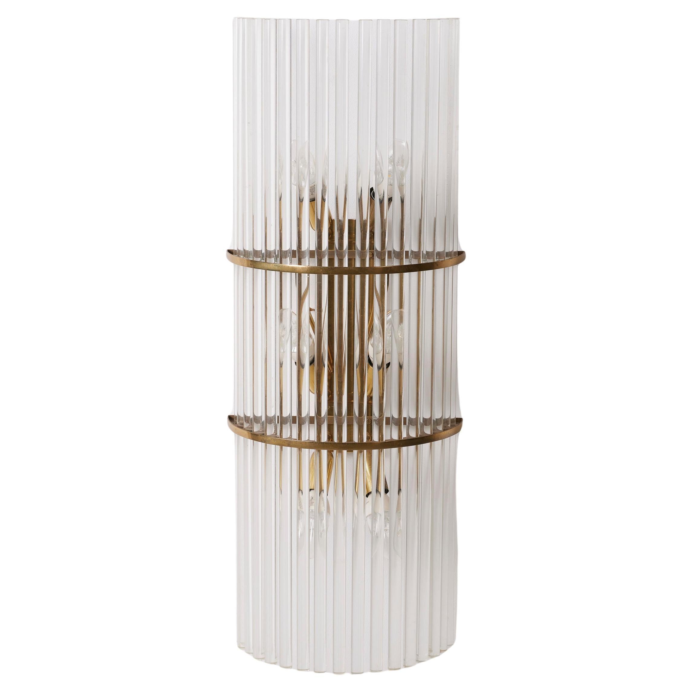 Brass and glass wall sconce, 1970s