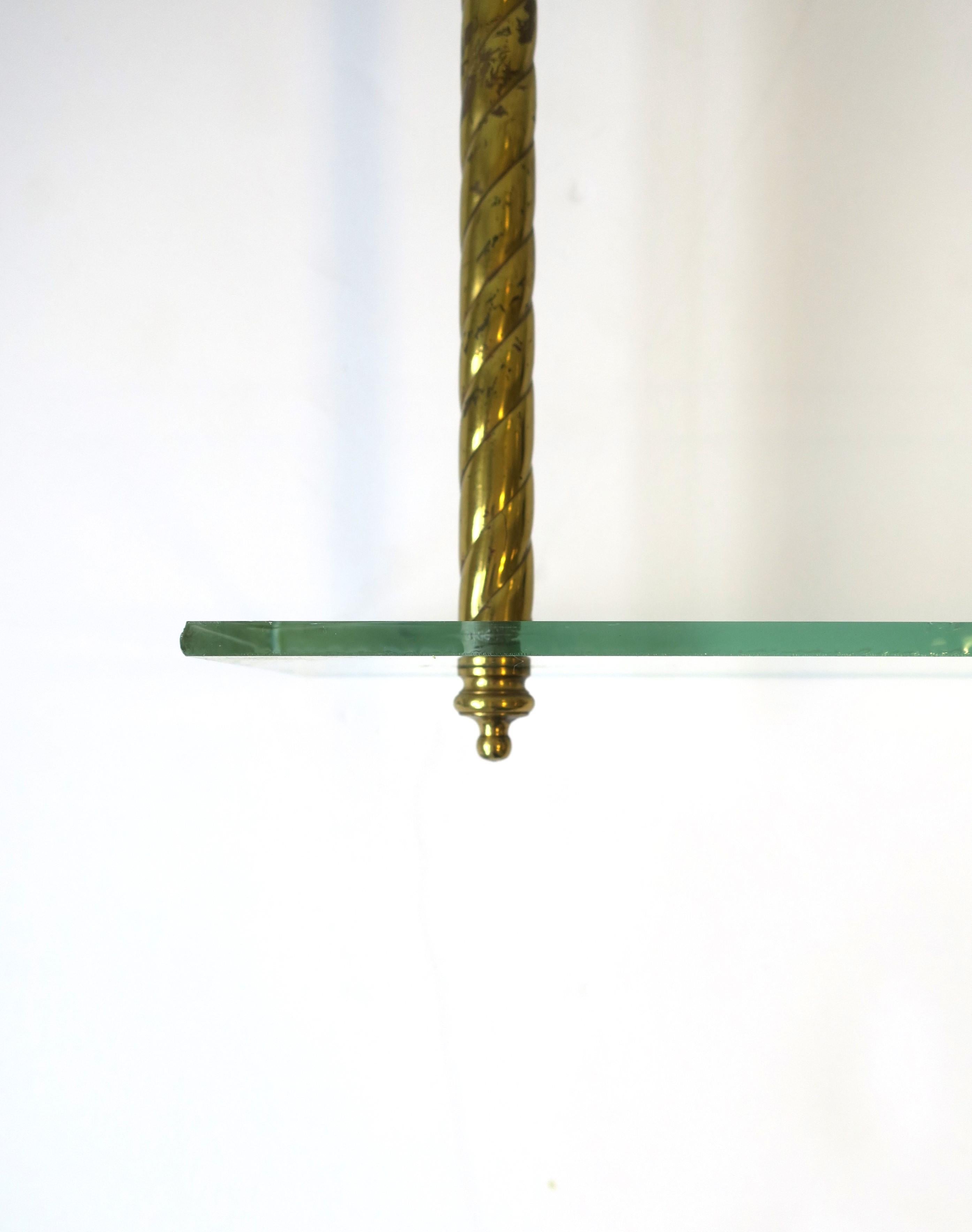 Brass and Glass Wall Shelf with Finial Detail 8