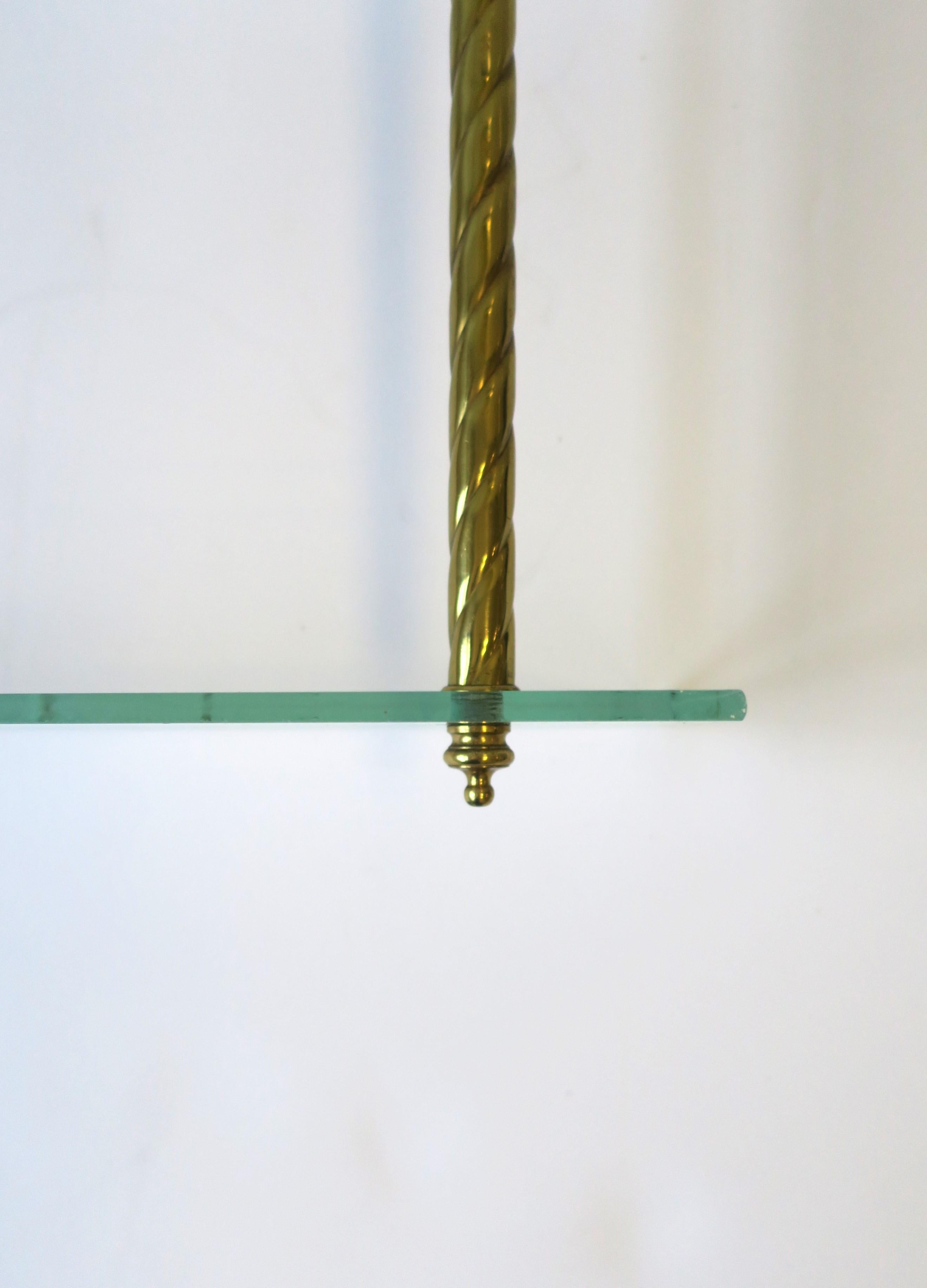 Brass and Glass Wall Shelf with Finial Detail 9