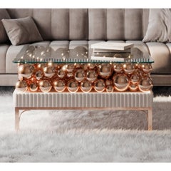 Brass And Gloss Paint Bubbles Decorative Coffee Table by PANOPTIKUM COLLECTIONS