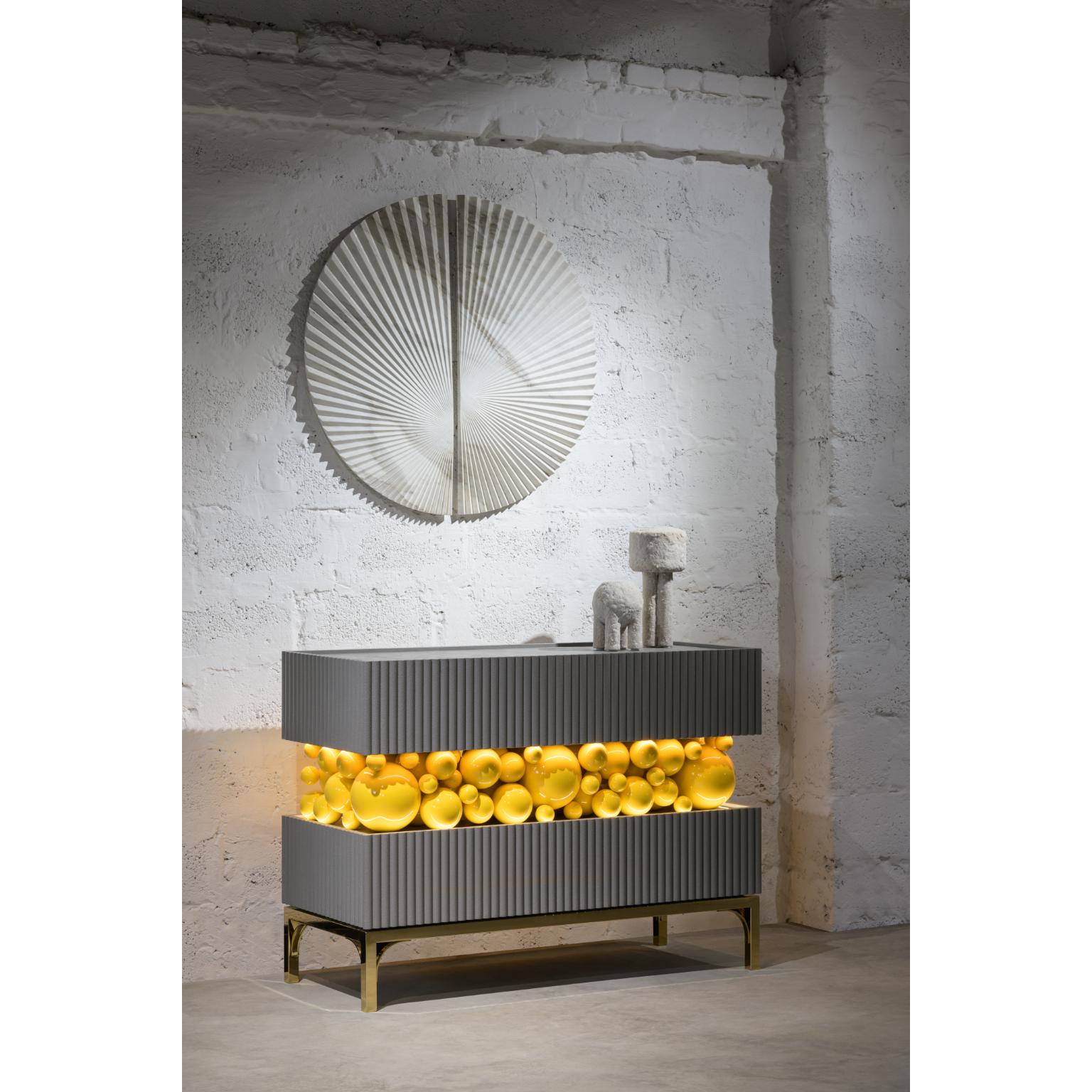 Brass And Gloss Paint Bubbles Decorative Sideboard by PANOPTIKUM COLLECTIONS For Sale 5