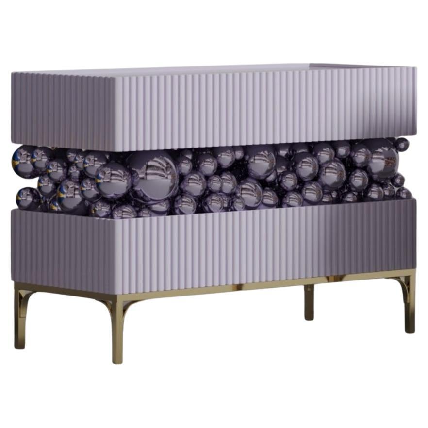 Brass And Gloss Paint Bubbles Decorative Sideboard by PANOPTIKUM COLLECTIONS