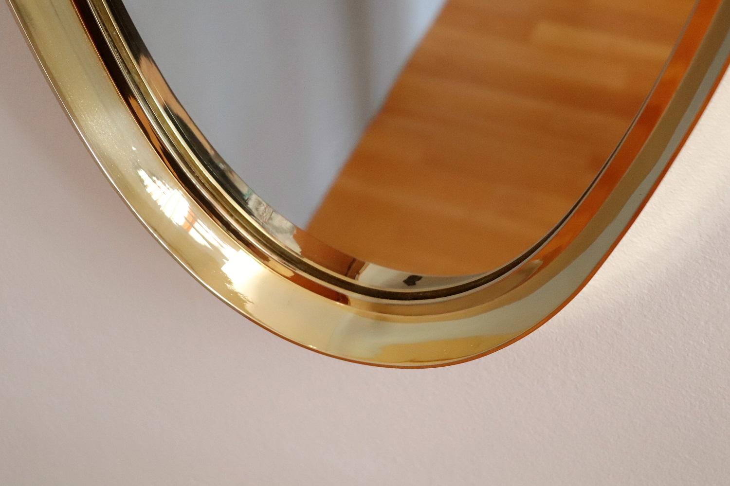 Brass and Gold Plated Midcentury Mirror by Vereinigte Werkstätten München, 1960s 6