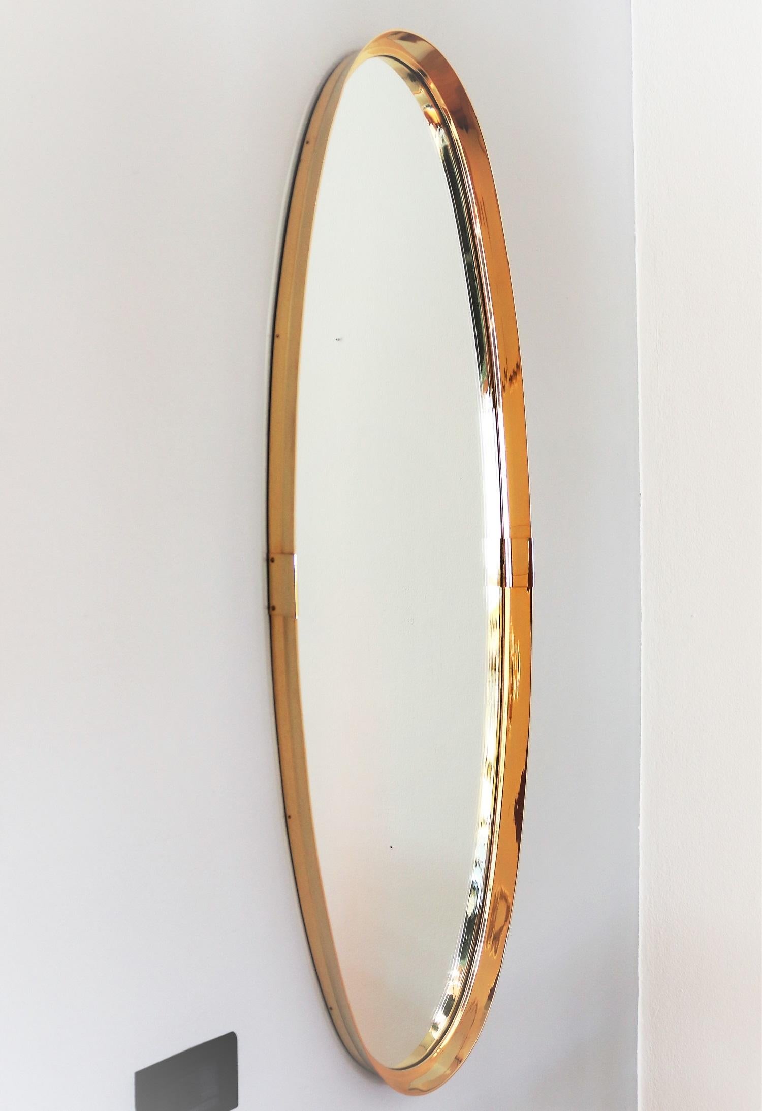 Brass and Gold Plated Midcentury Mirror by Vereinigte Werkstätten München, 1960s 8