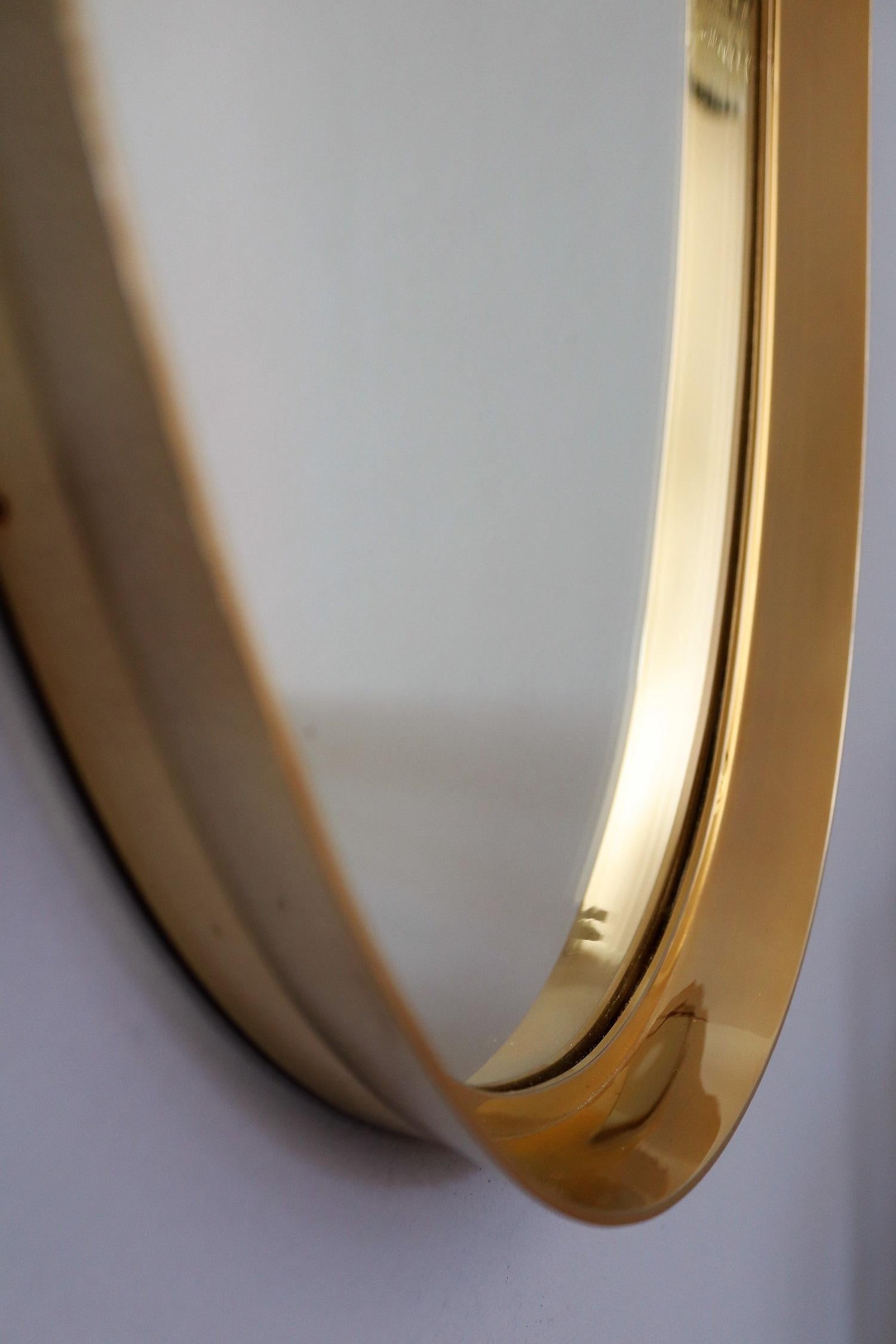 Brass and Gold Plated Midcentury Mirror by Vereinigte Werkstätten München, 1960s 9