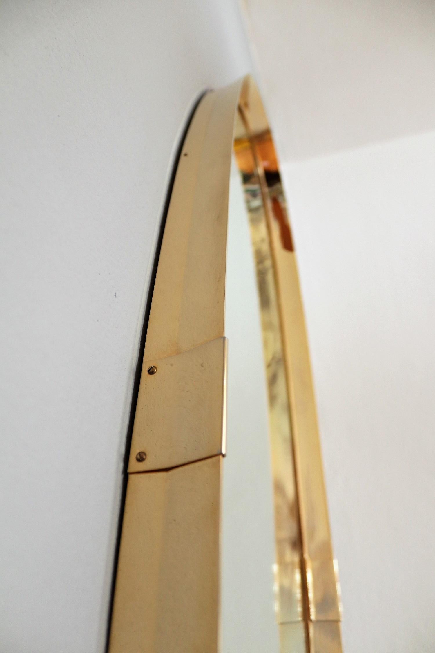 Brass and Gold Plated Midcentury Mirror by Vereinigte Werkstätten München, 1960s 10