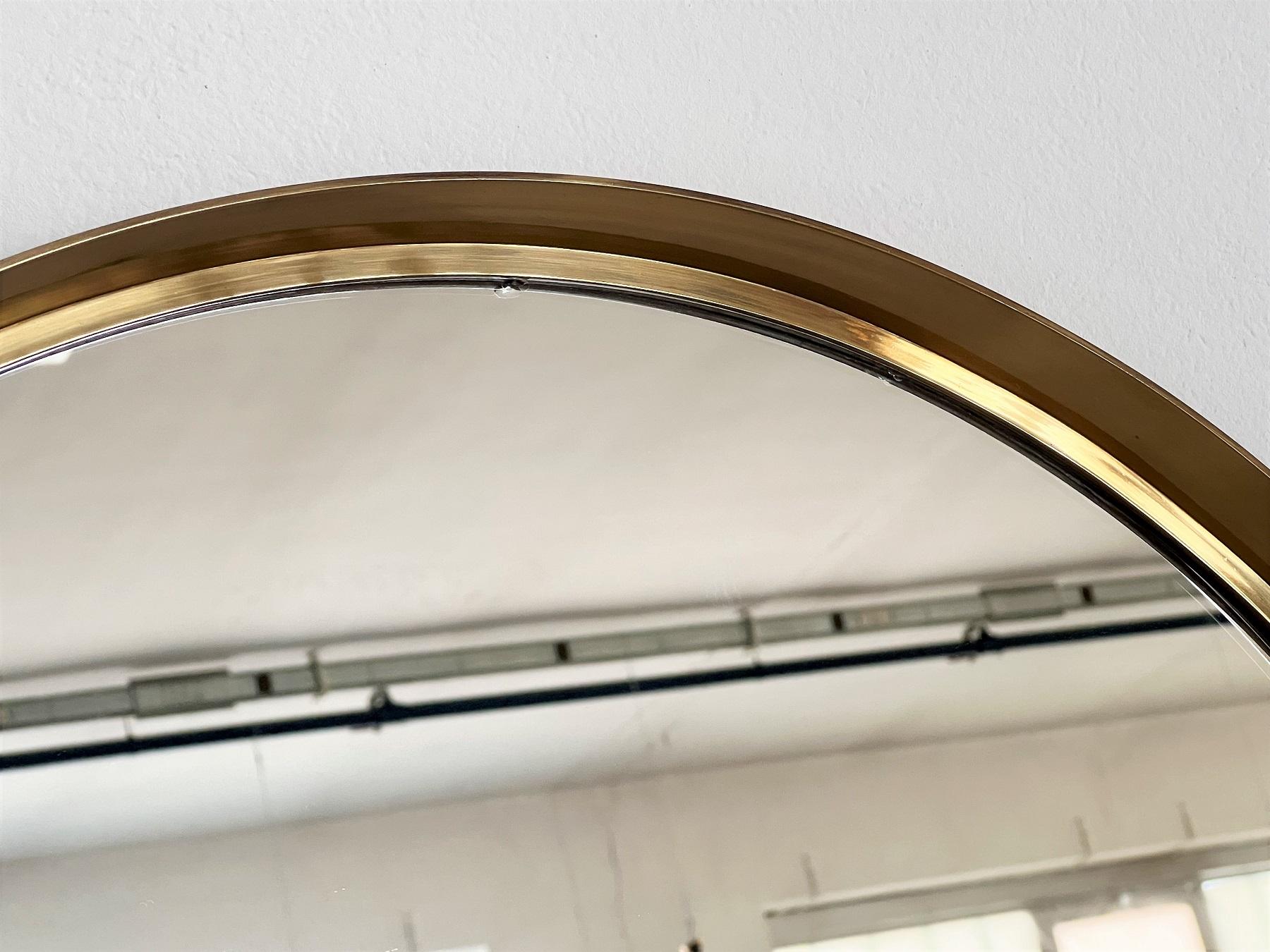 Brass Mirror in by Vereinigte Werkstätten München, 1970s 9