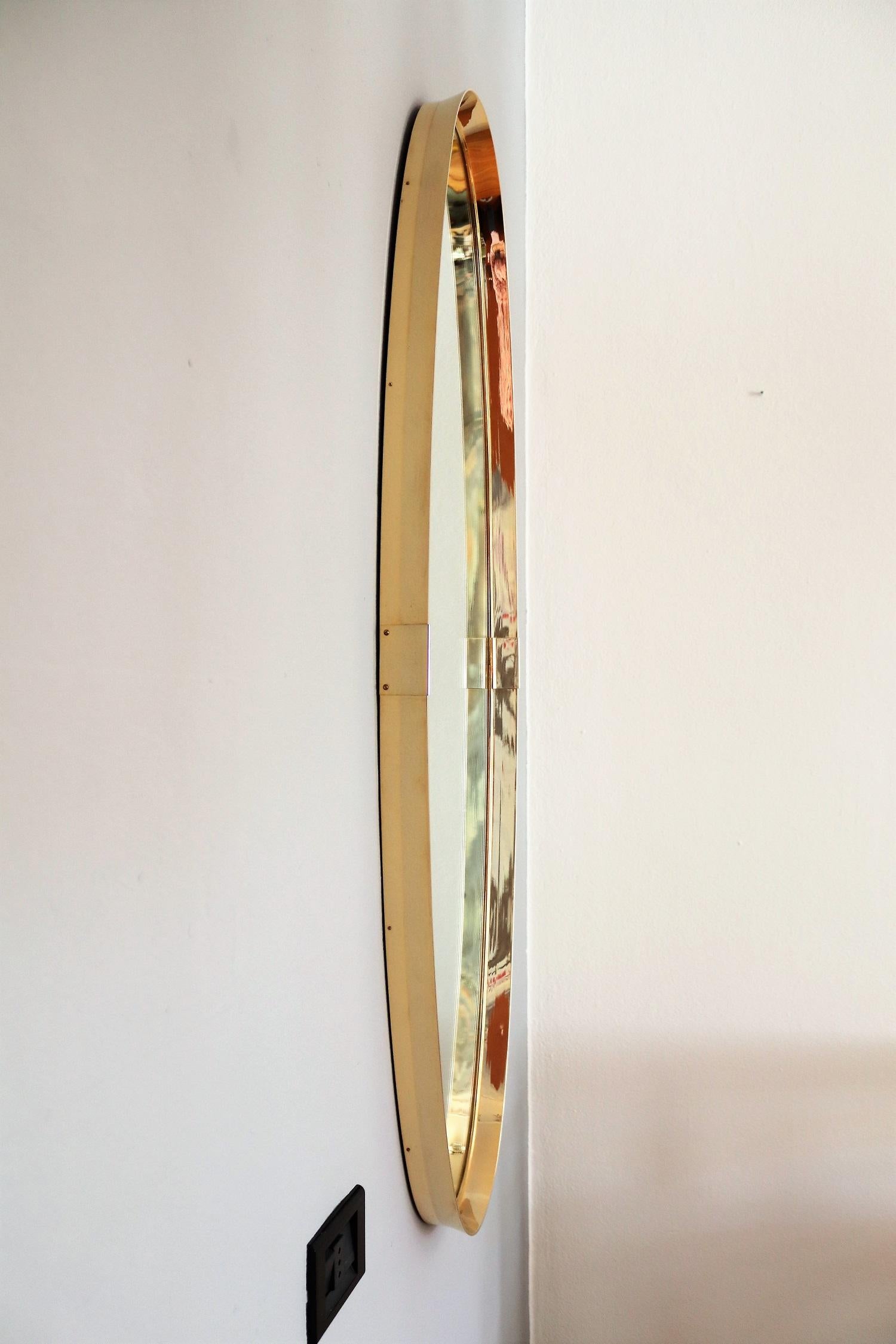 Brass and Gold Plated Midcentury Mirror by Vereinigte Werkstätten München, 1960s 12