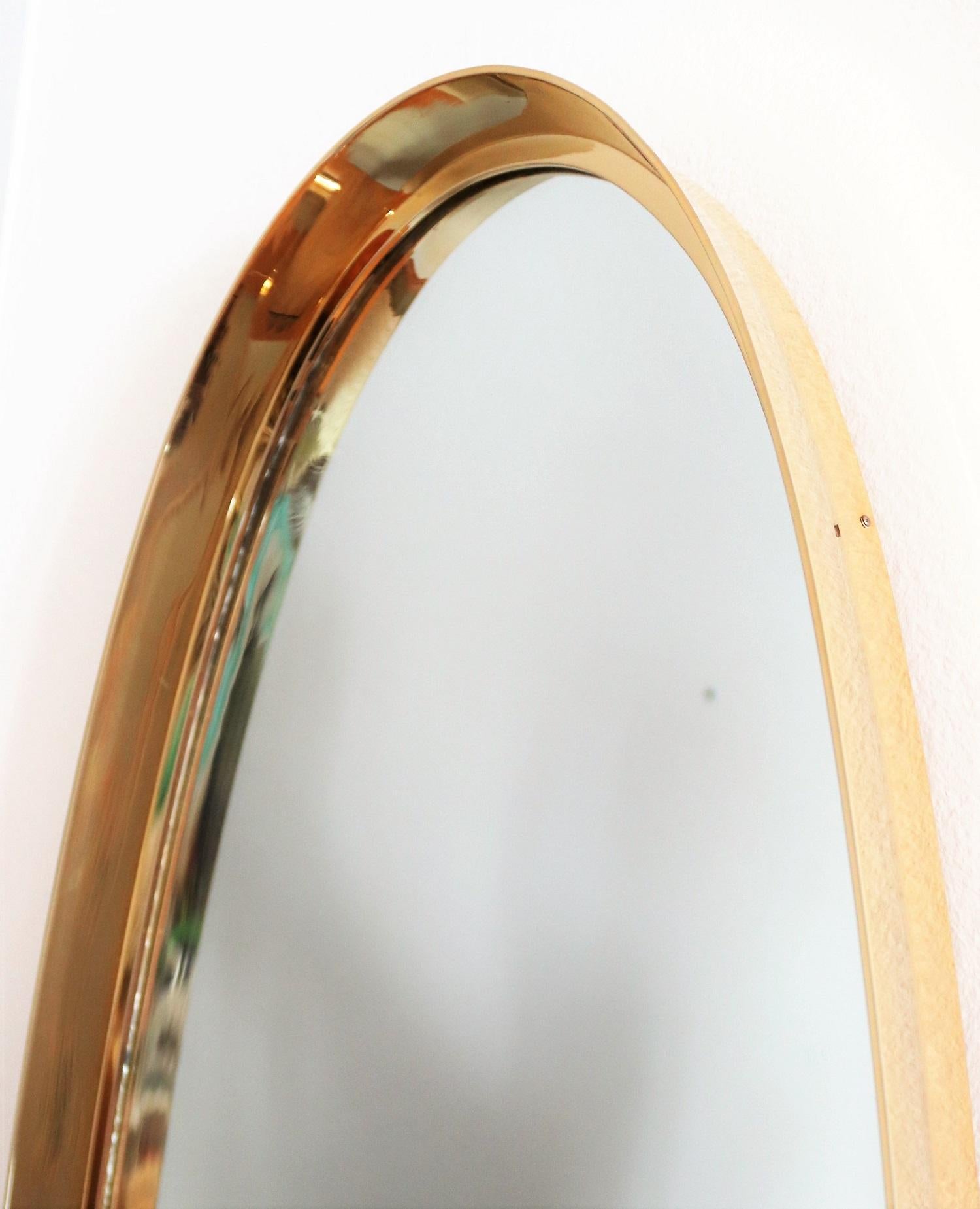 Mid-Century Modern Brass and Gold Plated Midcentury Mirror by Vereinigte Werkstätten München, 1960s