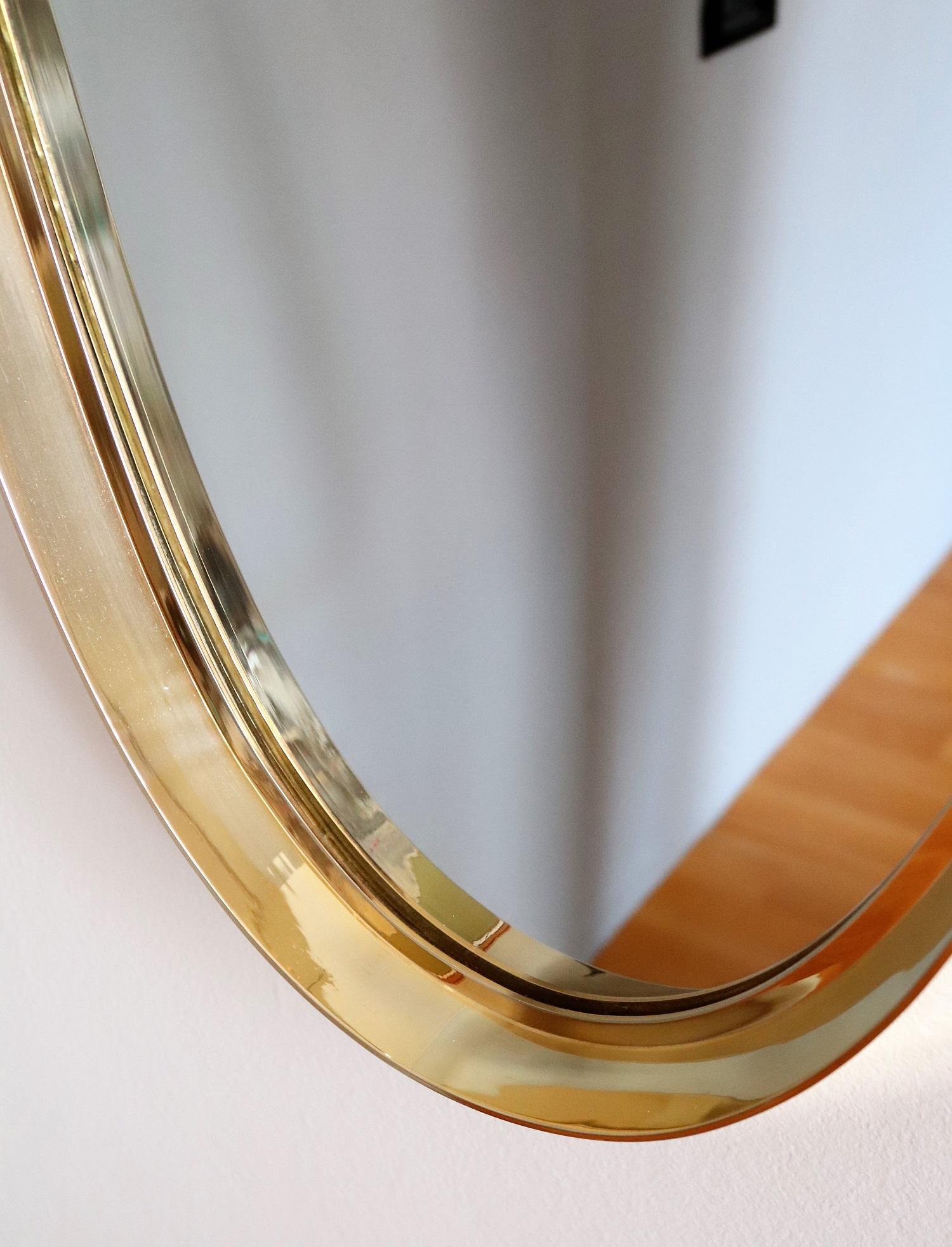 German Brass and Gold Plated Midcentury Mirror by Vereinigte Werkstätten München, 1960s