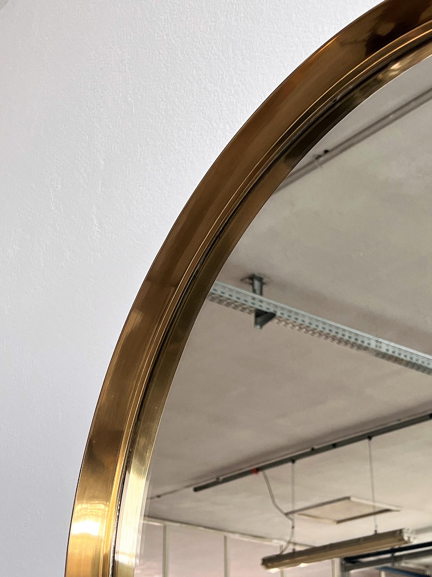 German Brass Mirror in by Vereinigte Werkstätten München, 1970s