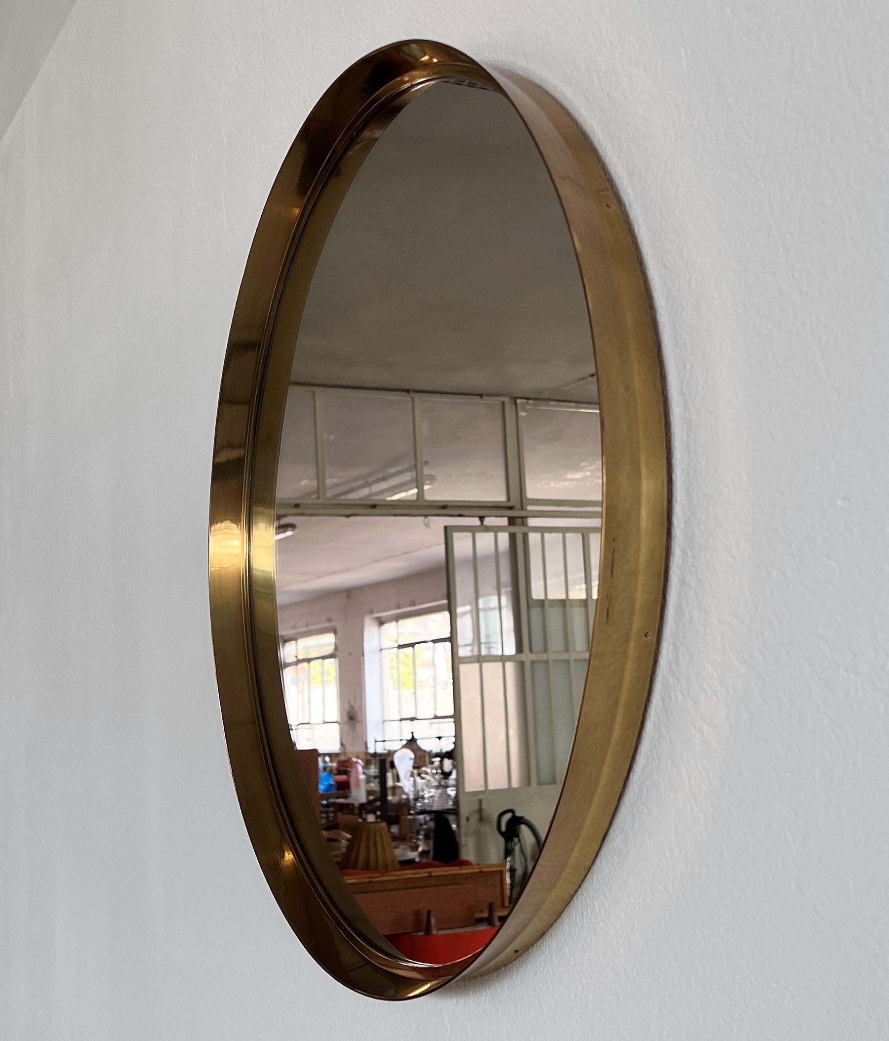 Late 20th Century Brass Mirror in by Vereinigte Werkstätten München, 1970s