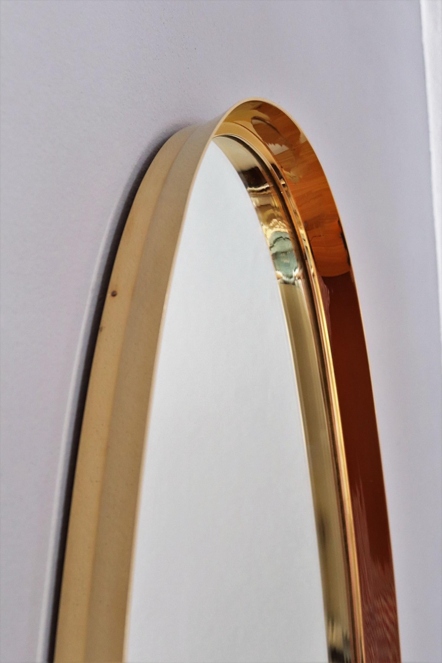 Brass and Gold Plated Midcentury Mirror by Vereinigte Werkstätten München, 1960s 2