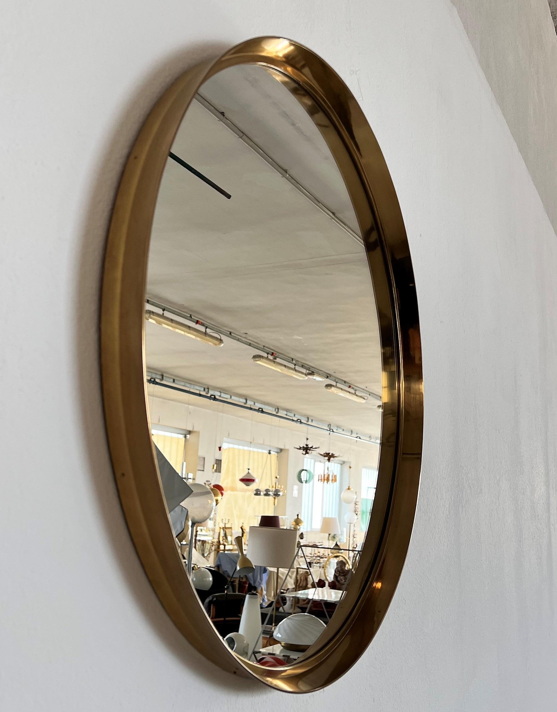 Brass Mirror in by Vereinigte Werkstätten München, 1970s 2