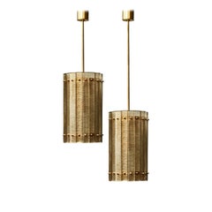 Brass and Golden Murano Glass Lantern