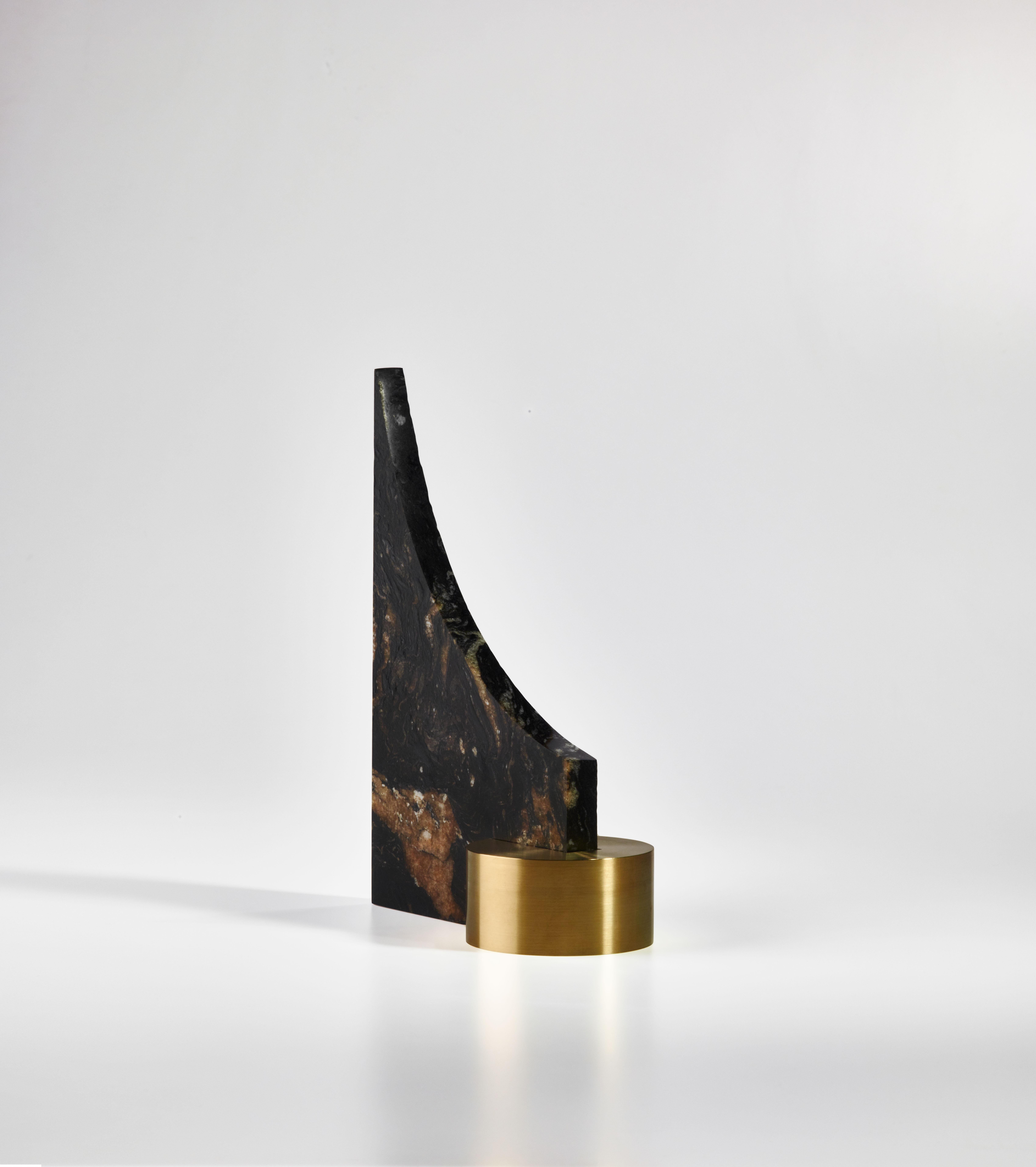 French Brass and Granite Bookend, Signed by William Guillon For Sale