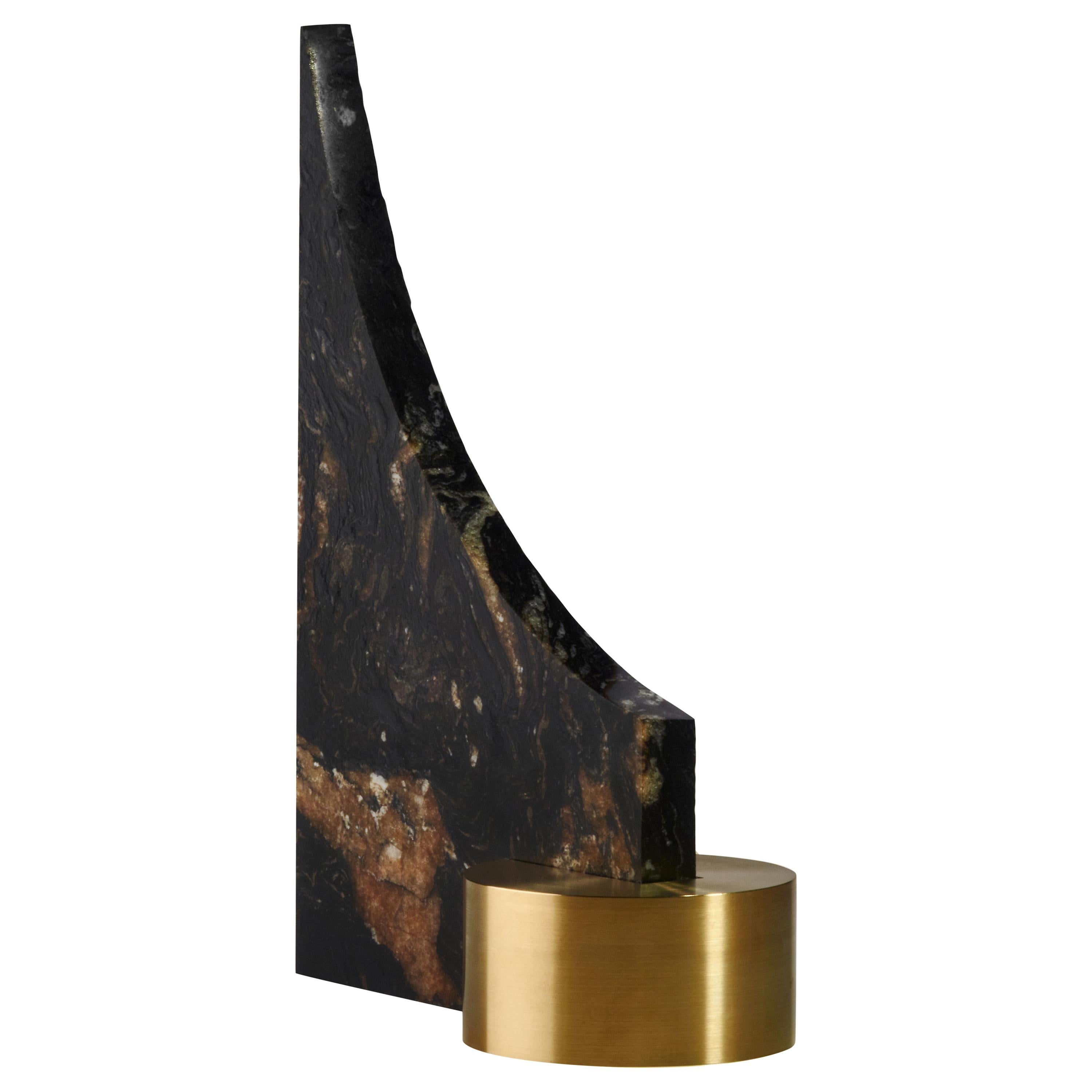 thumbnail image 2 of Bey Berk Black Zebra Marble Bookends With Antique Gold Plated Legal Emblem, Avai 2 of 10