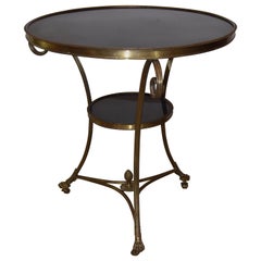 round entry tables Brass and Granite French Regency Round Entry Table