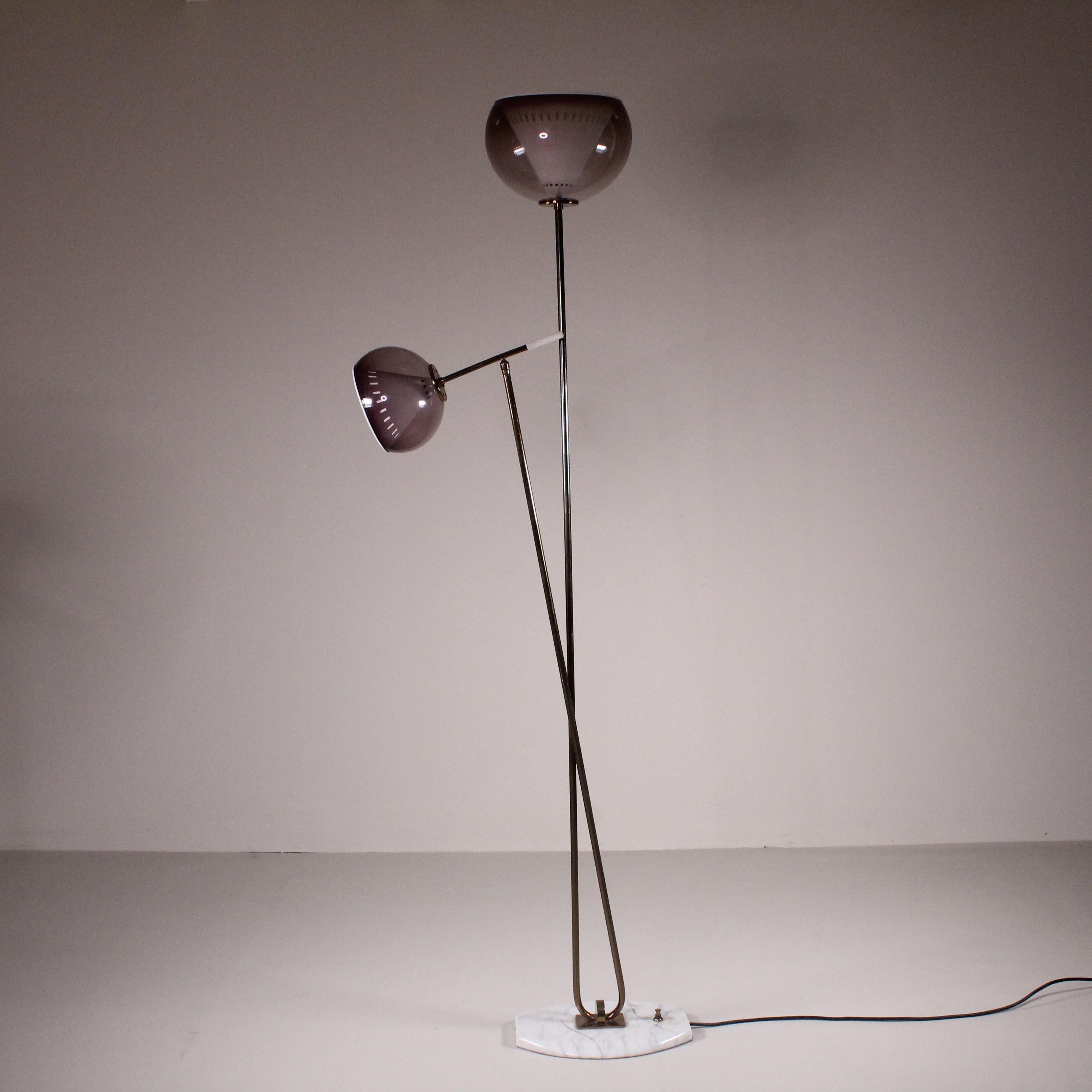 Lampada in ottone e erba, 1970 in vendita 4