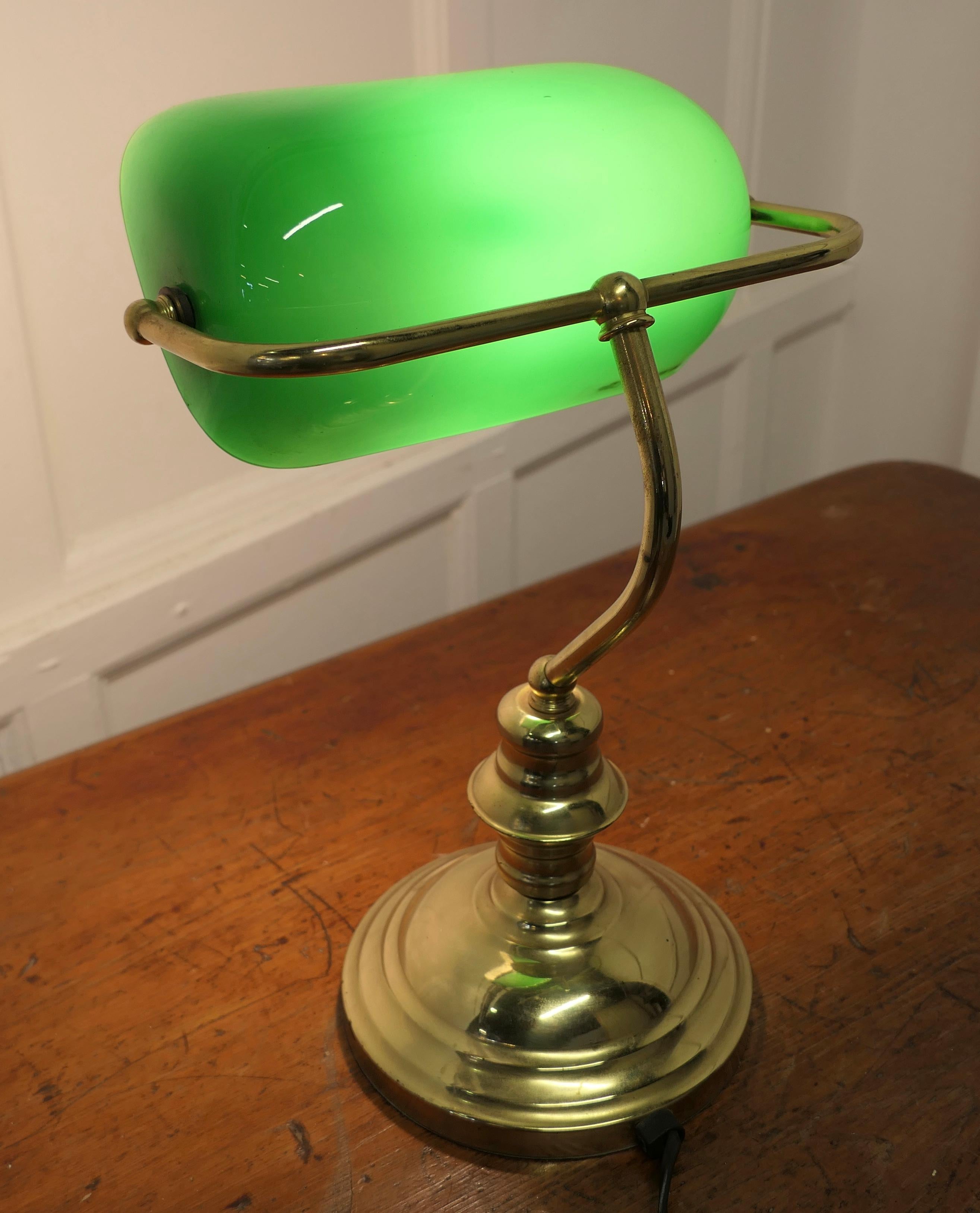 green and gold desk lamp