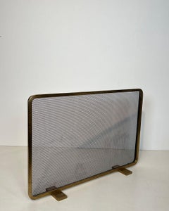 Brass and Grilling Fireplace Screen, circa 1970