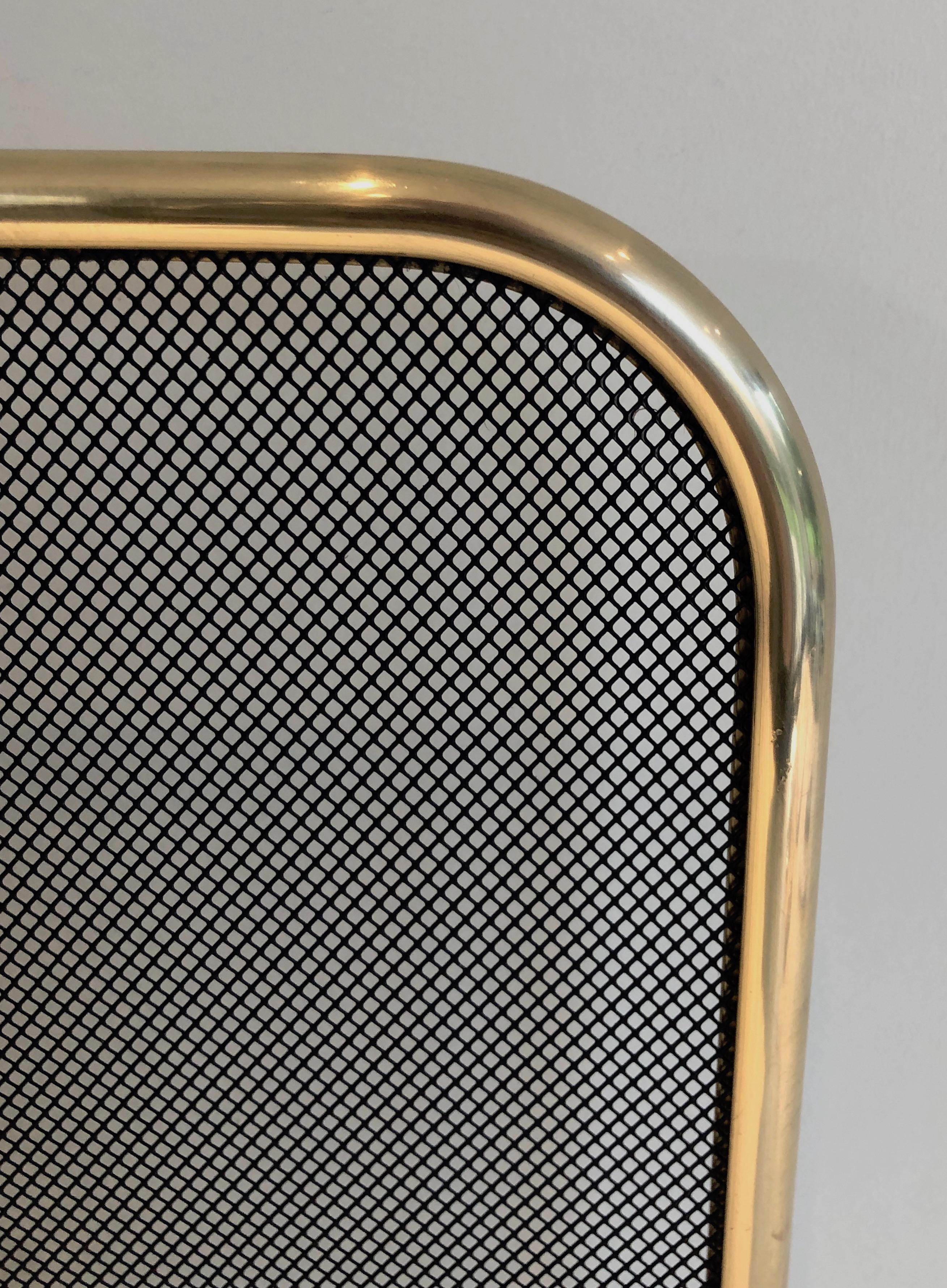 Brass and Grilling Fireplace Screen  For Sale 8