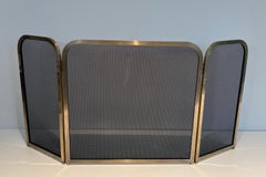 Brass and Grilling Fireplace Screen