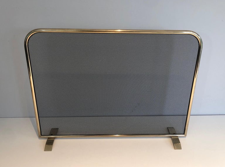 Brass and Grilling Fireplace Screen For Sale at 1stDibs