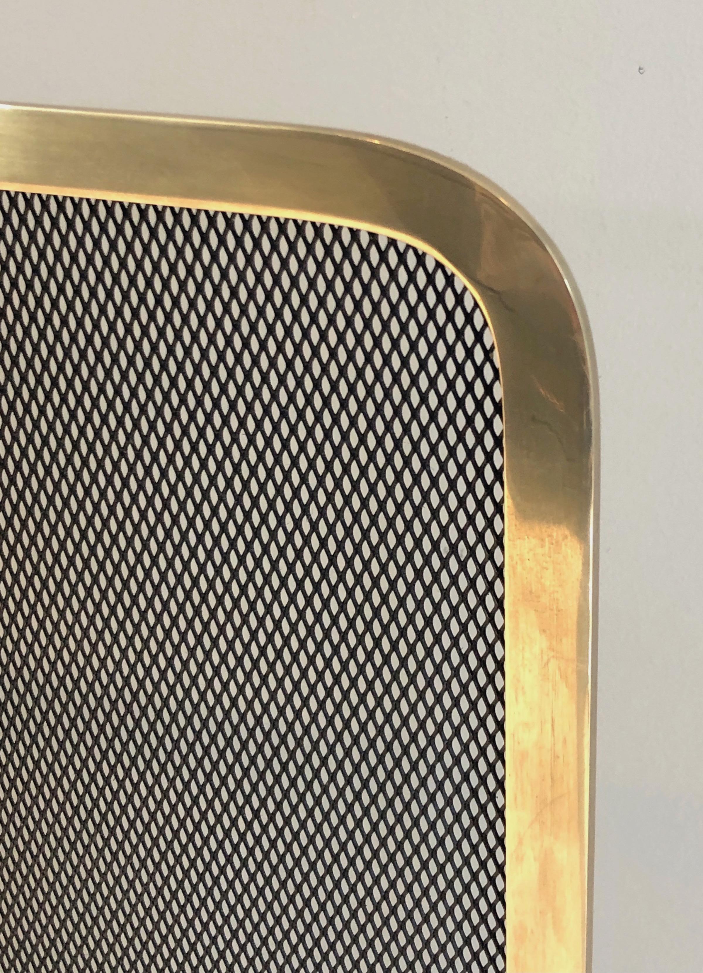 French Brass and Grilling Fireplace Screen