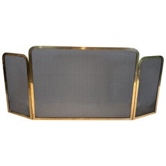 Brass and Grilling Fireplace Screen