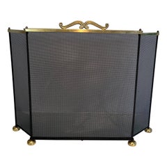 Brass and Grilling Fireplace Screen