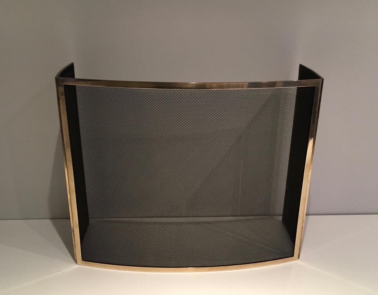 Brass and Grilling Folding Fire Place Screen, French, circa 1970 1