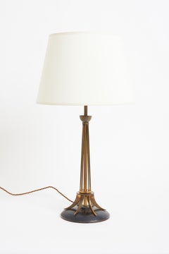 Brass and Gunmetal Table Lamp by Maison Lunel