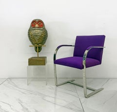 Brass and Hand Painted Paper Mache Owl Sculpture, Sergio Bustamante, 1970's