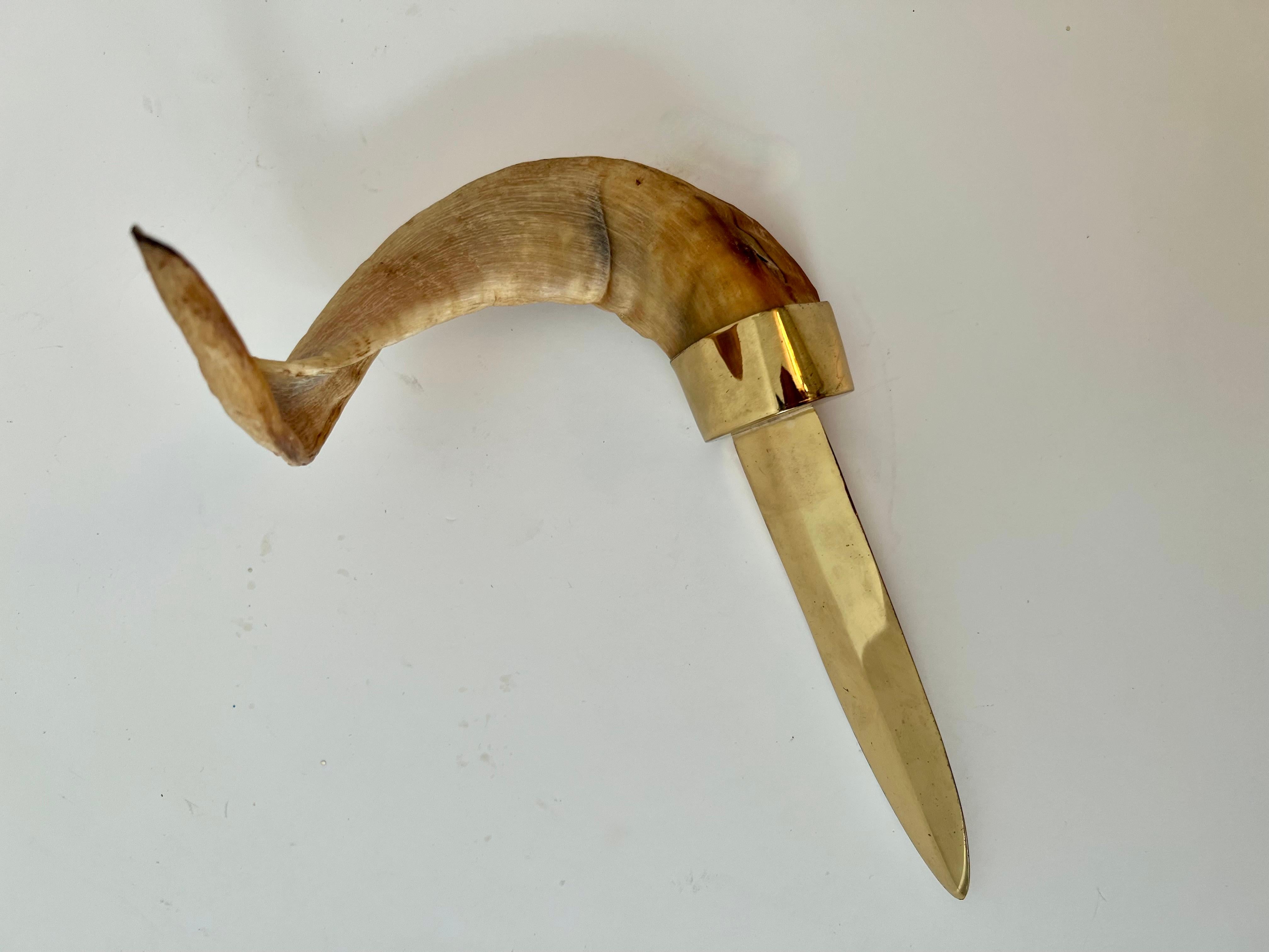 Brass and Horn Letter Opener In Good Condition For Sale In Los Angeles, CA