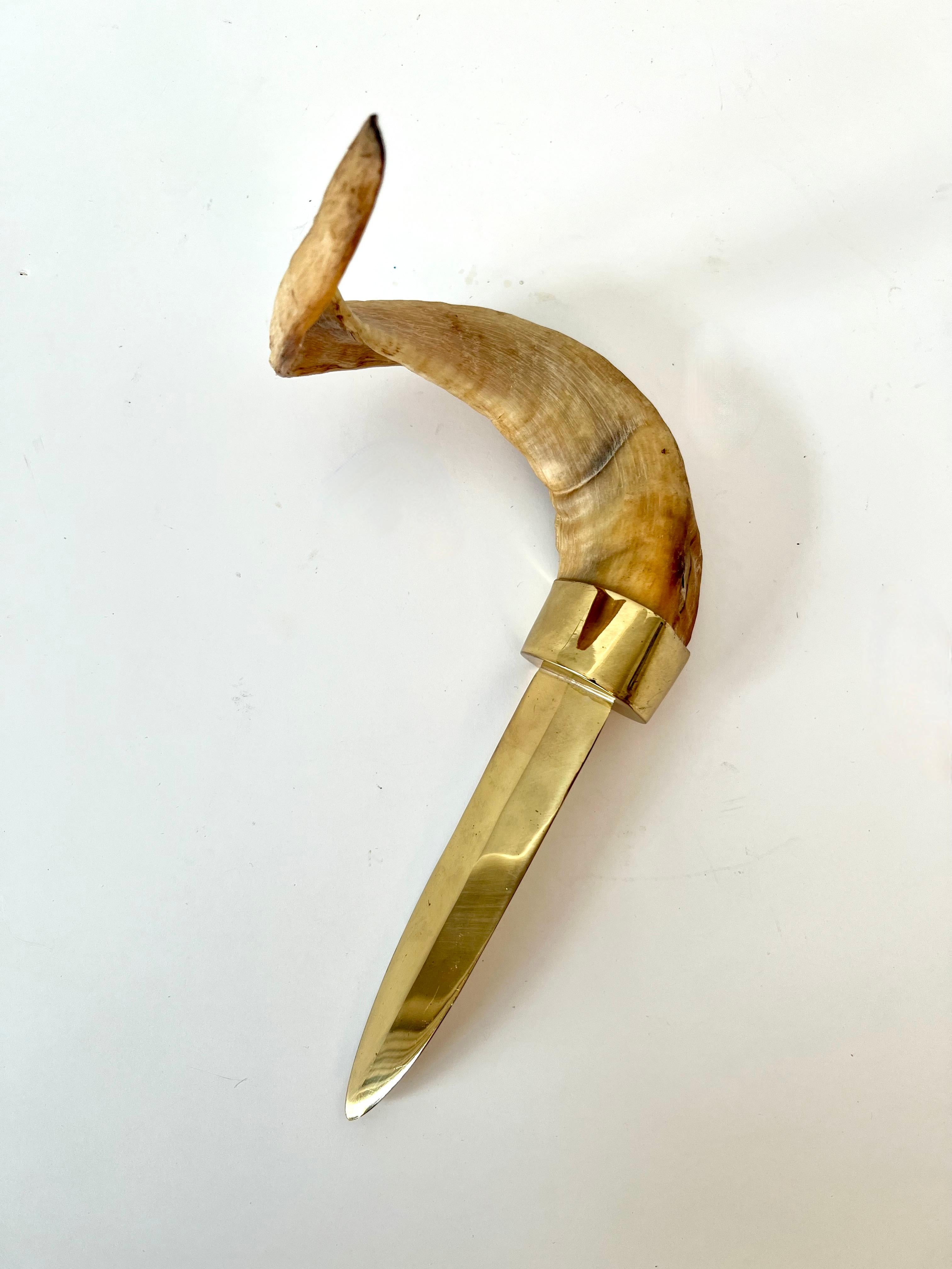 20th Century Brass and Horn Letter Opener For Sale
