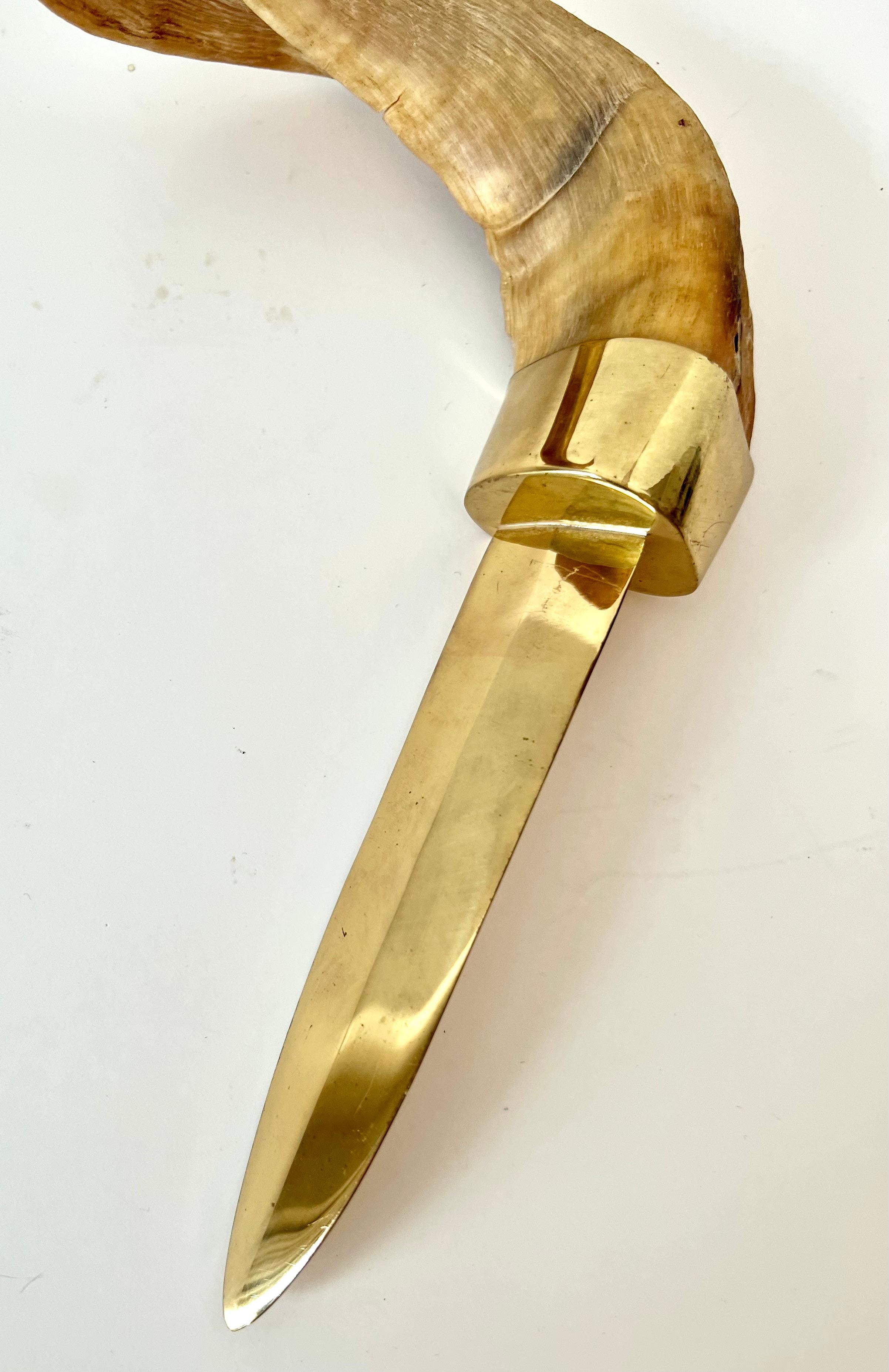 Brass and Horn Letter Opener For Sale 1