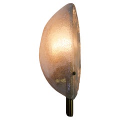 Brass and Ice Glass Wall Lamp by Kalmar Franken, Austria, 1960s
