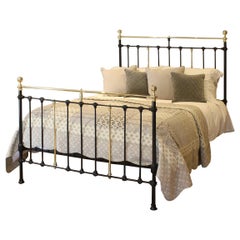 Brass and Iron Antique Bed in Black MK224