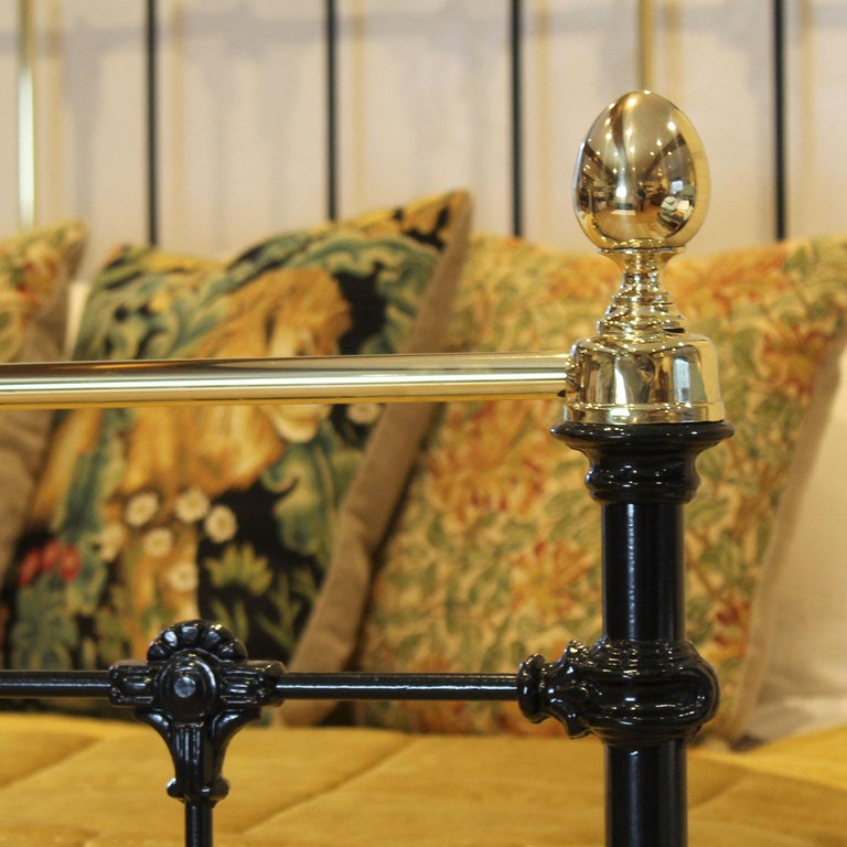 Brass and Iron Antique Bed in Black, Mk266 For Sale at 1stDibs