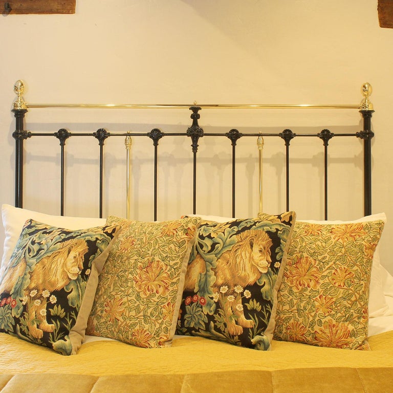 Brass and Iron Antique Bed in Black, Mk266 For Sale at 1stDibs